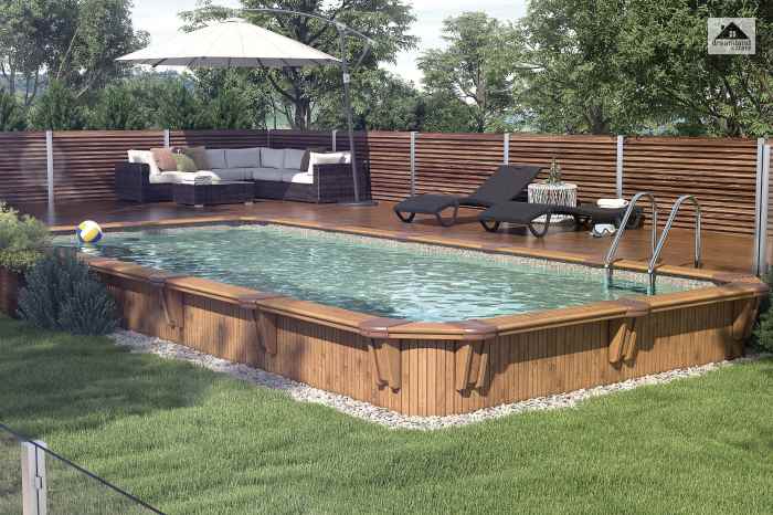 Rectangular Above Ground Pool With Deck
