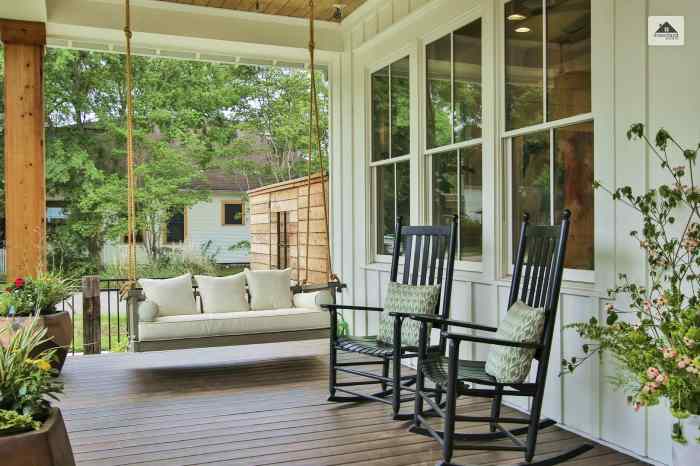 Swinging Chair In Screen Porch