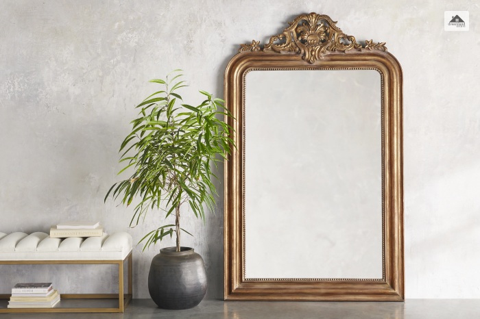 Metal Vintage Leaning Floor Mirror