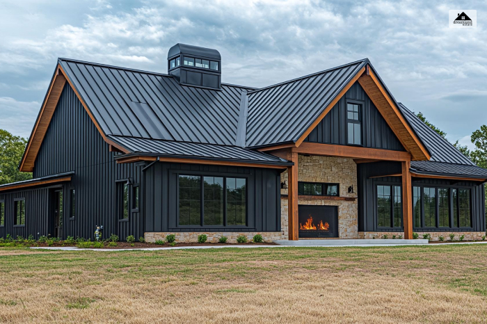 10 Best Contemporary Black Barndominium With Wood Accents Design Ideas