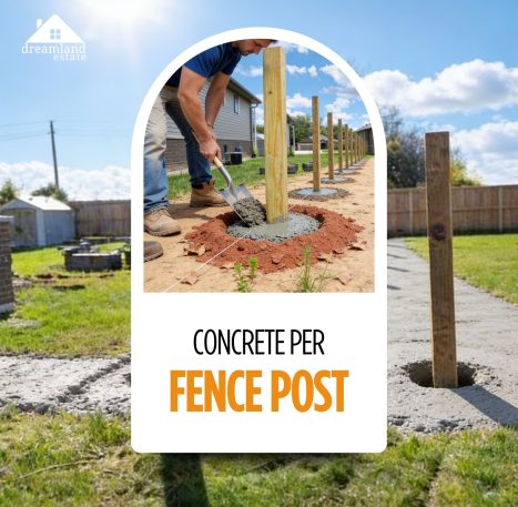 how much concrete per fence post